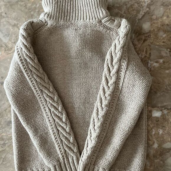 BabyGap, brown/beige sweater, elbow patches, button/hook closure,braided, size 3 - Picture 9 of 9